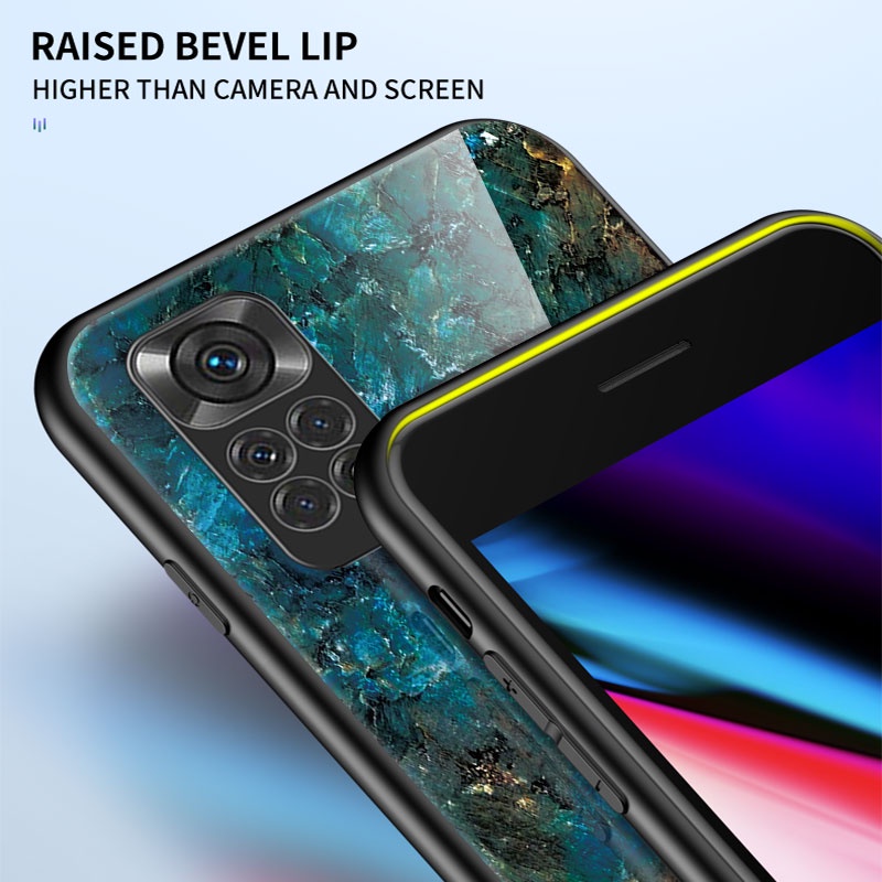 for xiaomi redmi note 11 11s 10 pro 4g 5g note11 note11s tempered glass phone case soft tpu edge shockproof hard protection back casing cover