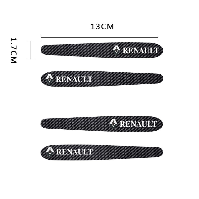 Renault 8Pcs Stiker Pelindung Handle Pintu Mobil Bahan Serat Karbon Untuk Fluence Clio Megane 2 Sandero Kwid Logan