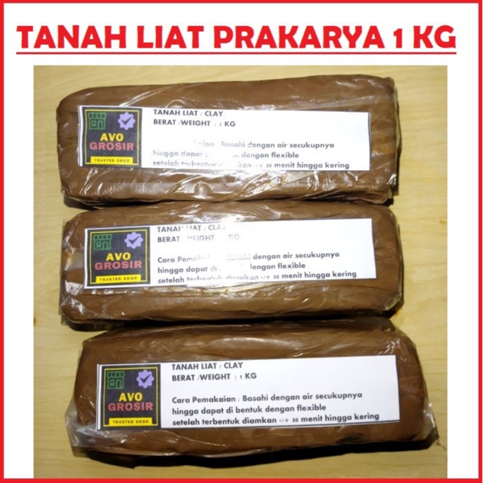 tanah liat buat prakarya anak kualitas premium 1 kg