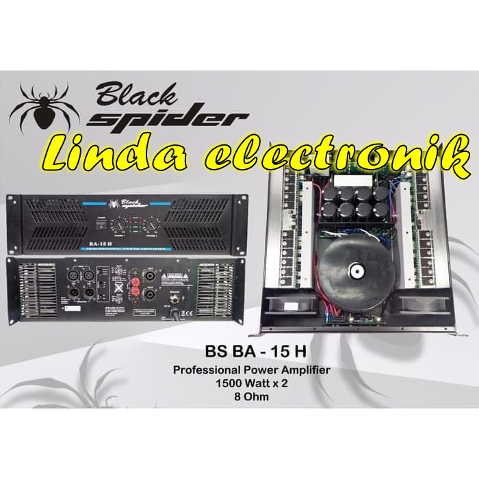 BLACK SPIDER BA 15 H POWER AUDIO SOUND SYSTEM ba15h ba15 h ba 15h