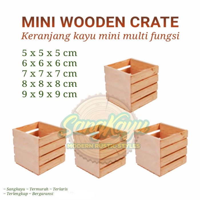 Kotak penyimpanan serbaguna kayu storage box - 6 x 6 x 6 cm - 6 x 6 x 6 cm