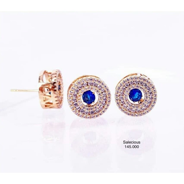 Anting dancing stone luxury lapis emas 18K