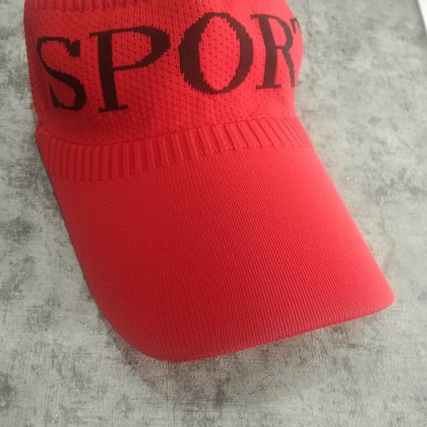 Topi sport jogging sepeda zumba senam golf SPORT RAJUT start pantai matahari murah merah hitam putih