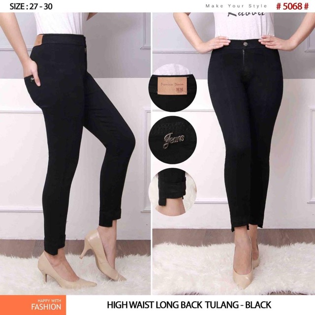 Celana Panjang Jeans Wanita Highwaist Tulang 27 28 29 30