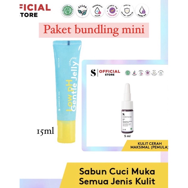Somethinc Set Paket Bundling Mini Low Ph Gentle Cleanser 15ml + 5% Niacinamide + Moisture Sabi Beet 