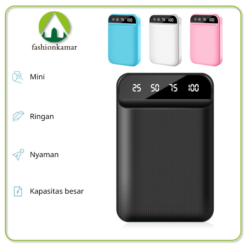 Power Bank Smart Charger Kapasitas 10.000 mAh Fast Charging Indikator Digital Model Persegi