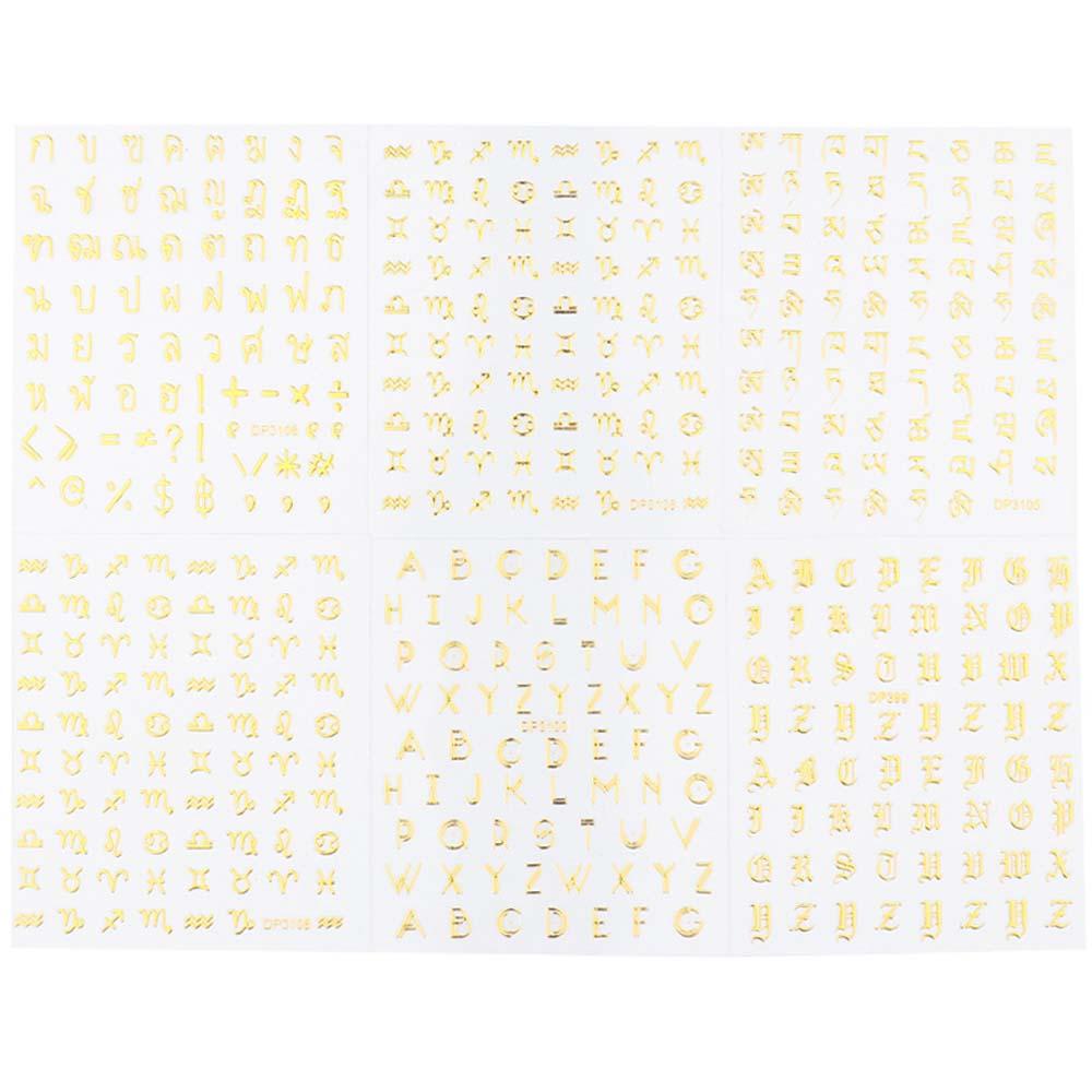 AUGUSTINA Agustina Nail Art Stiker Konstelasi 3D Bronzing DIY Slider Huruf Inggris Nail decal