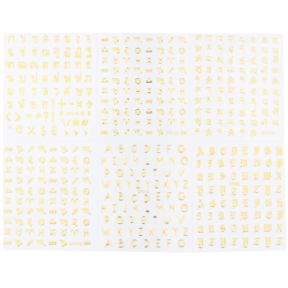 AUGUSTINA Agustina Nail Art Stiker Konstelasi 3D Bronzing DIY Slider Huruf Inggris Nail decal