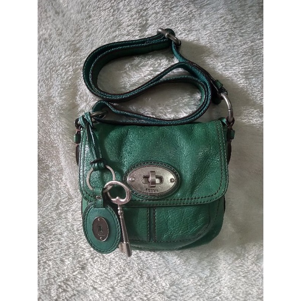 tas fossil maddox turnlock green preloved