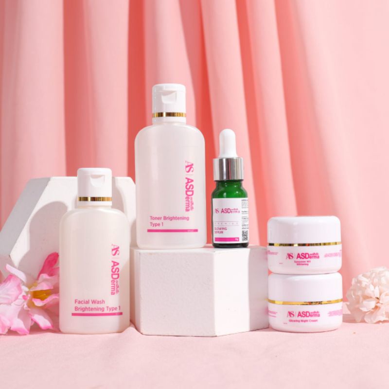 Paket Glowing Shining Asderma 60 ml + Premium Glowing Serum