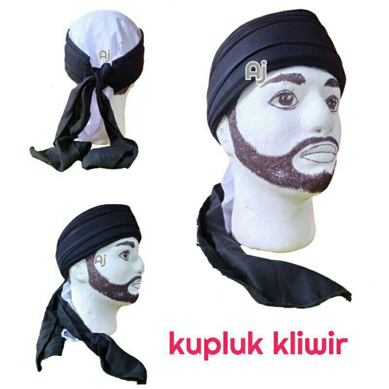 Iket Udeng Imamah  Blangkon Sliwir  Motif Warna Hitam Putih