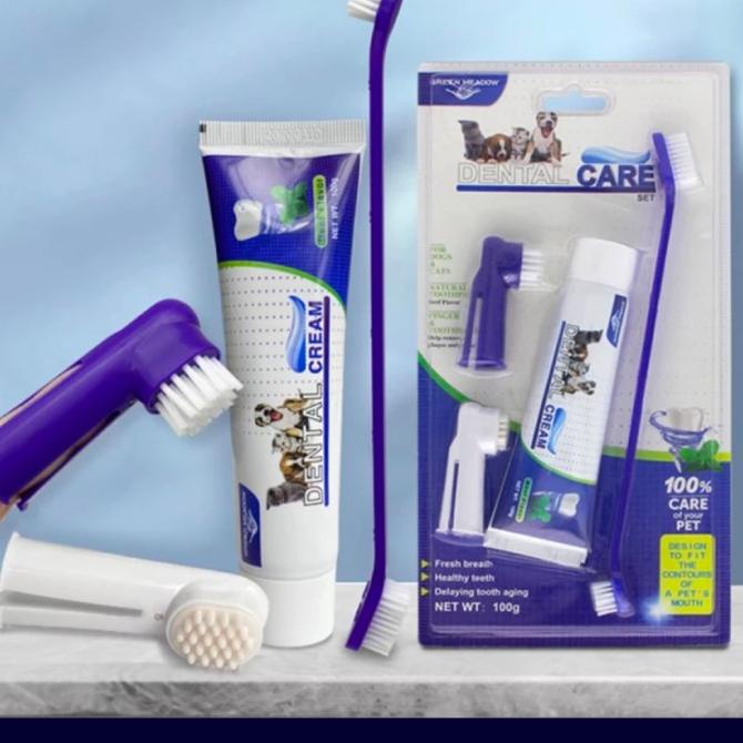 Bioline toothbrush set/Sikat gigi anjing kucing/Odol anjing kucing