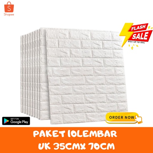 TERMUAH - (PAKET HEMAT ISI 10LEMBAR) Wallpaper Dinding Foam Dekorasi Dinding Kamar Rumah Murah