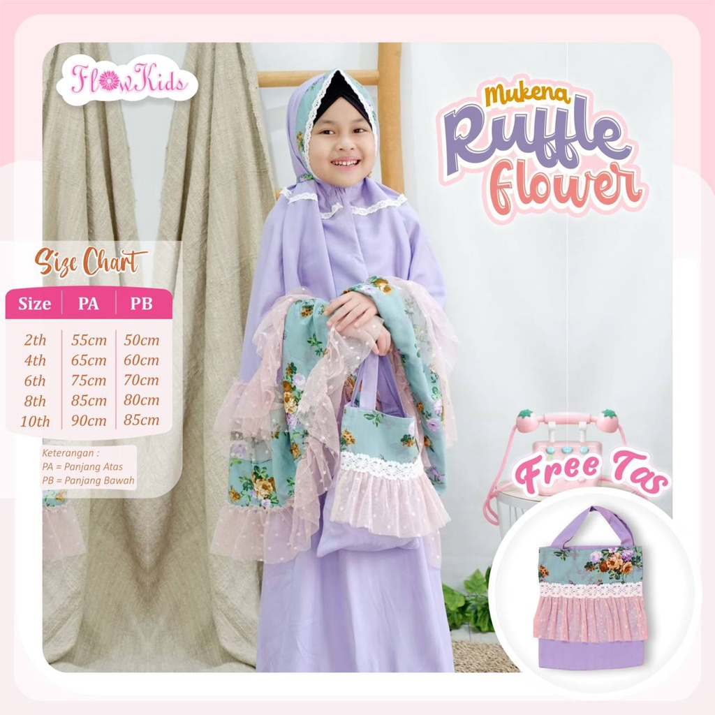 Mukena Ruffle Flower by FlowKids Premium