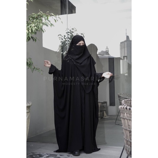 [ABAYA ONLY] MALAIKA BUTTON ABAYA BATWING PURNAMASARI DEVI ID