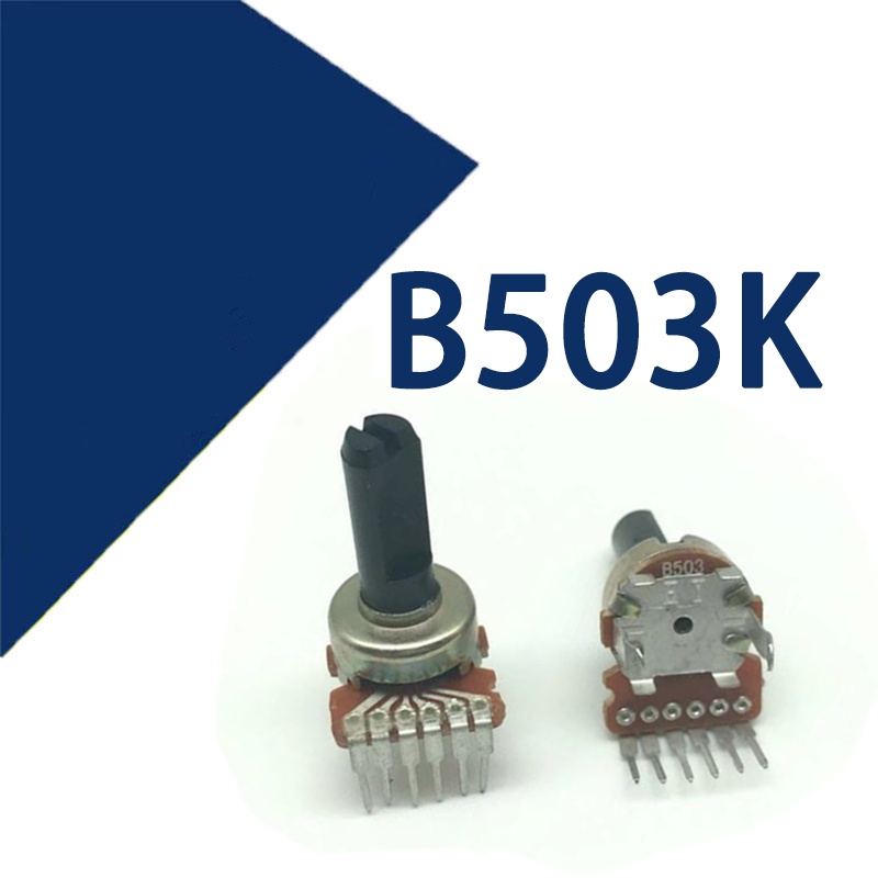 10pcs Potentiometer Power Amplifier 121 Tipe B503 B103 Vertikal Satu Baris 6-Pin Pengaturan Volume