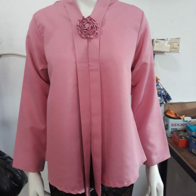 (P92/100) Kebaya floy TANGAN PANJANG kutubaru std-jumbo busui kartini KeroncongBusana (PJG)-Dusty Pink