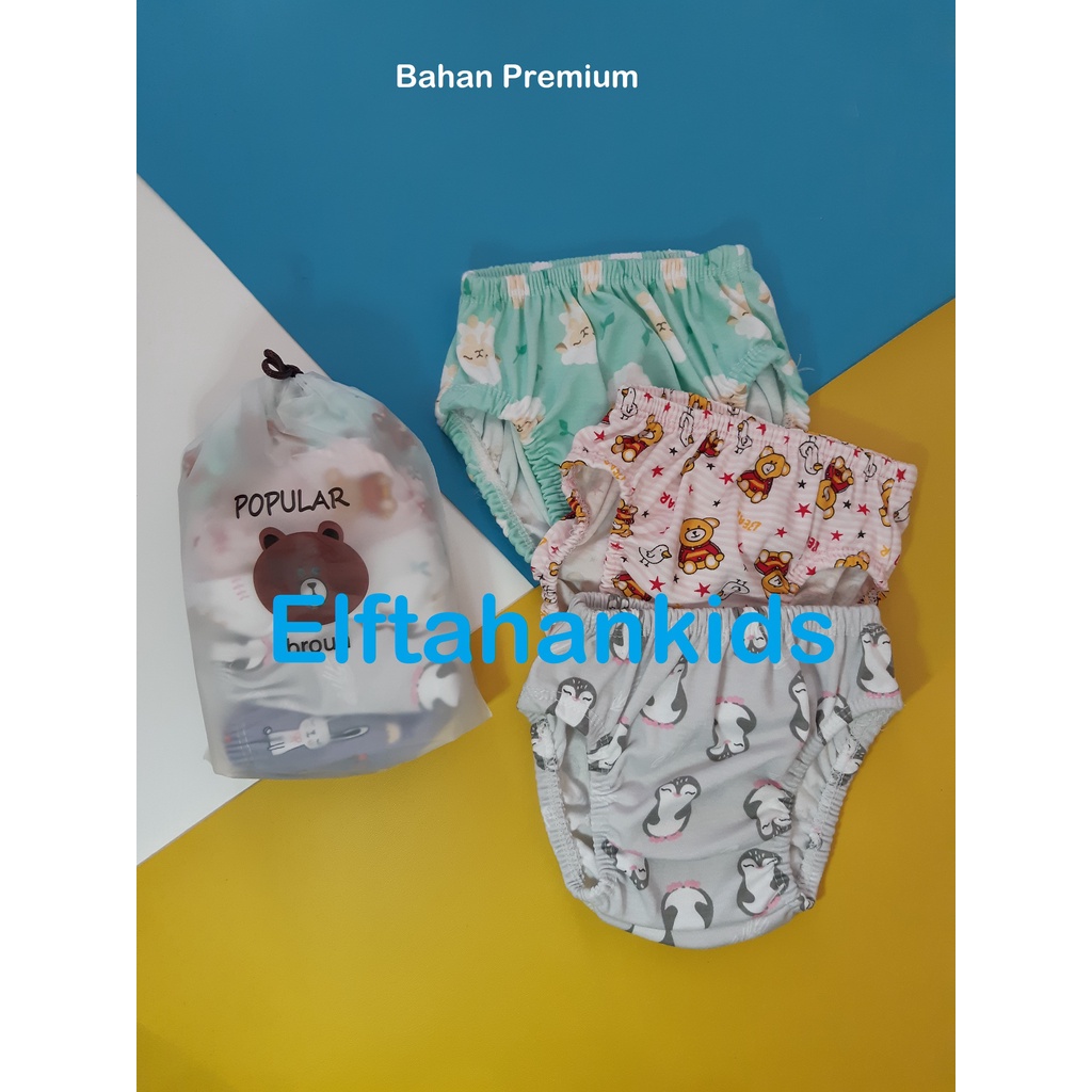 5pcs Celana Dalam Anak Laki-laki Perempuan Motif Babydoll Lucu Umur 1-6 Tahun