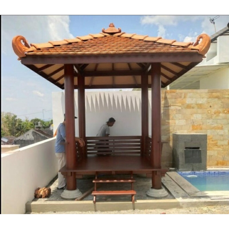 Gazebo Minimalis Kayu Glugu Kelapa
