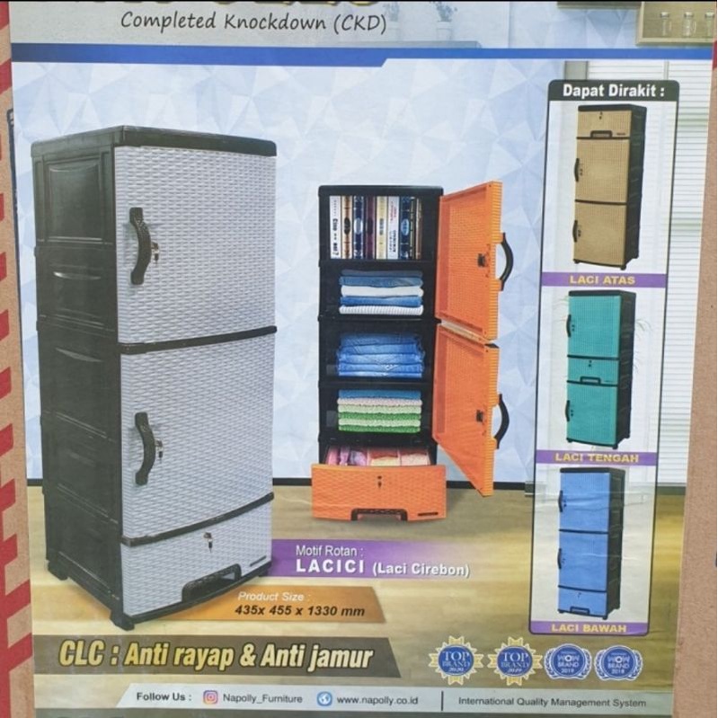 Napolly lemari plastik CLC 55LK3 sakura HIJAU