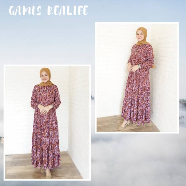 TERMURAH! HOMEY DRESS MOTIF ETNIK-GAMIS REALIFE BAHN KATUN RAYON BERKUALITAS-GAMIS CANTIK-BESTSELLER