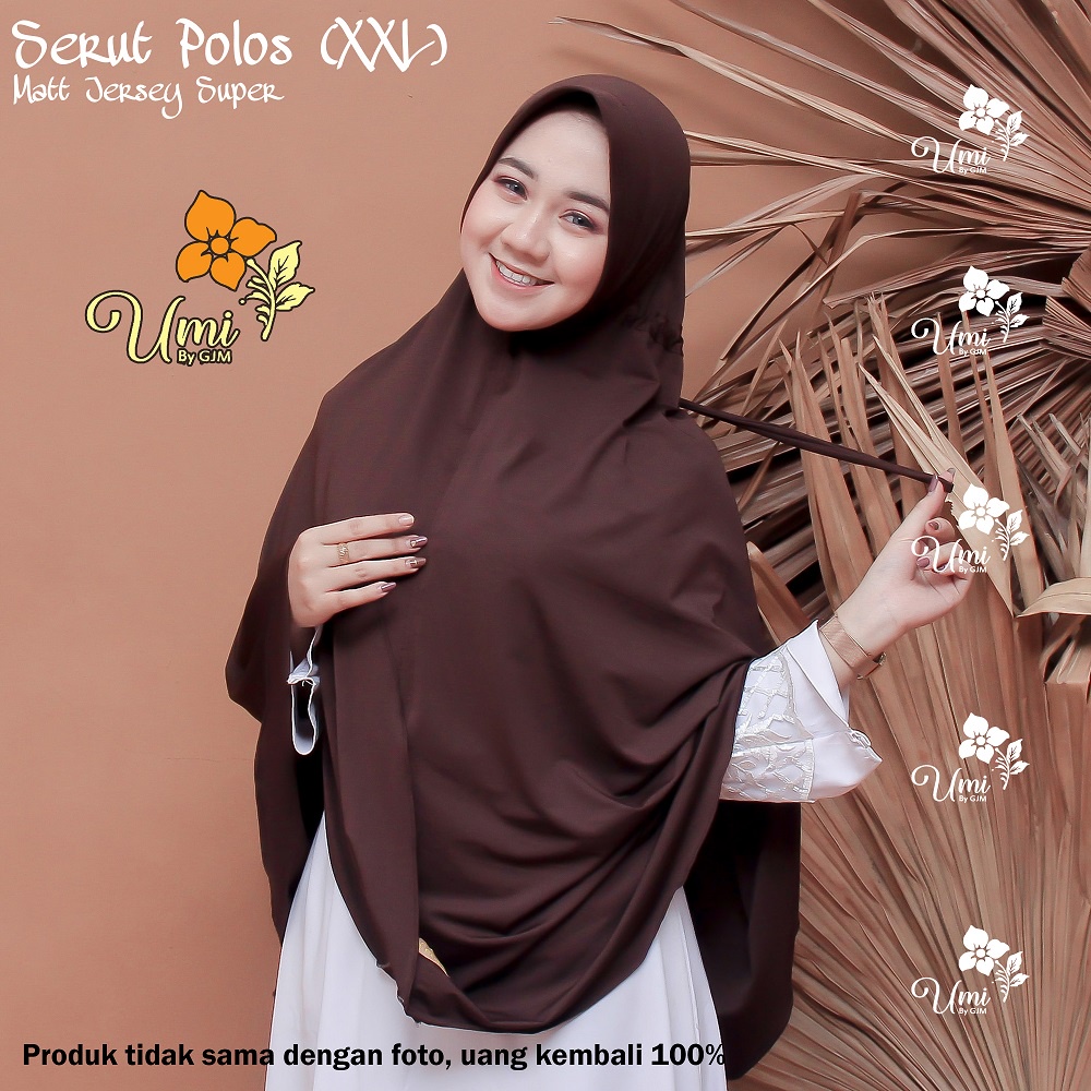 Jilbab Serut Jokowi Jumbo XXXL Original Hijab Instan Jersi Serut Jumbo Polos