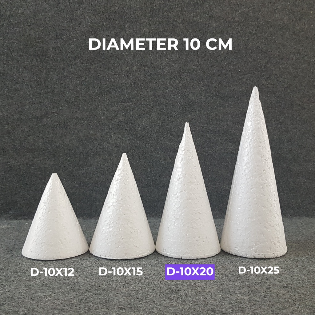 Dummy Styrofoam Kerucut D. 10cm x T. 20cm