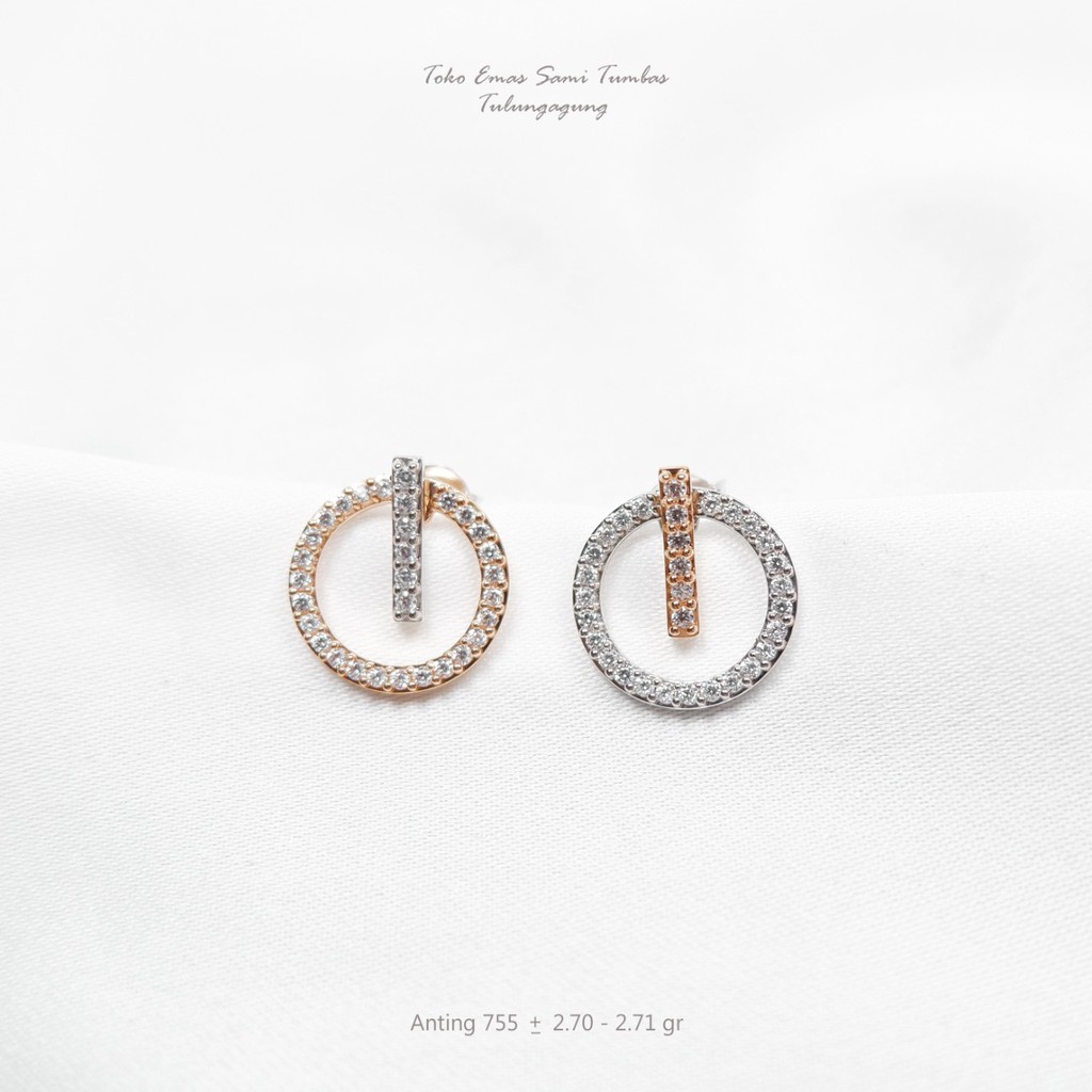 Anting Sandra Dewi Gold Seri Criss Cross Kadar 755 3AZ0417