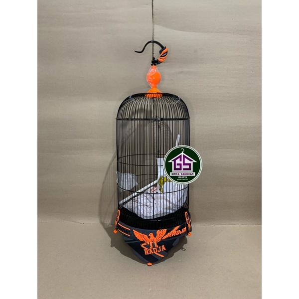 SANGKAR KANDANG LOVEBIRD LB RADJA 3D CARBON ORANGE