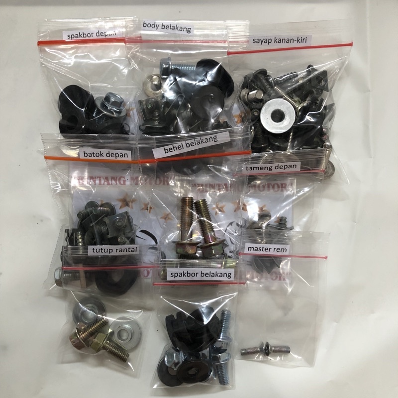 Full Set Baut Full Body Karet Motor Yahama Jupiter Z Lengkap