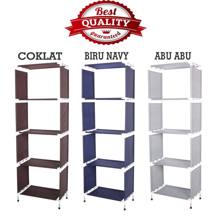 Rak Buku Portable Aluminium Rak Serbaguna 5 Lapis A428