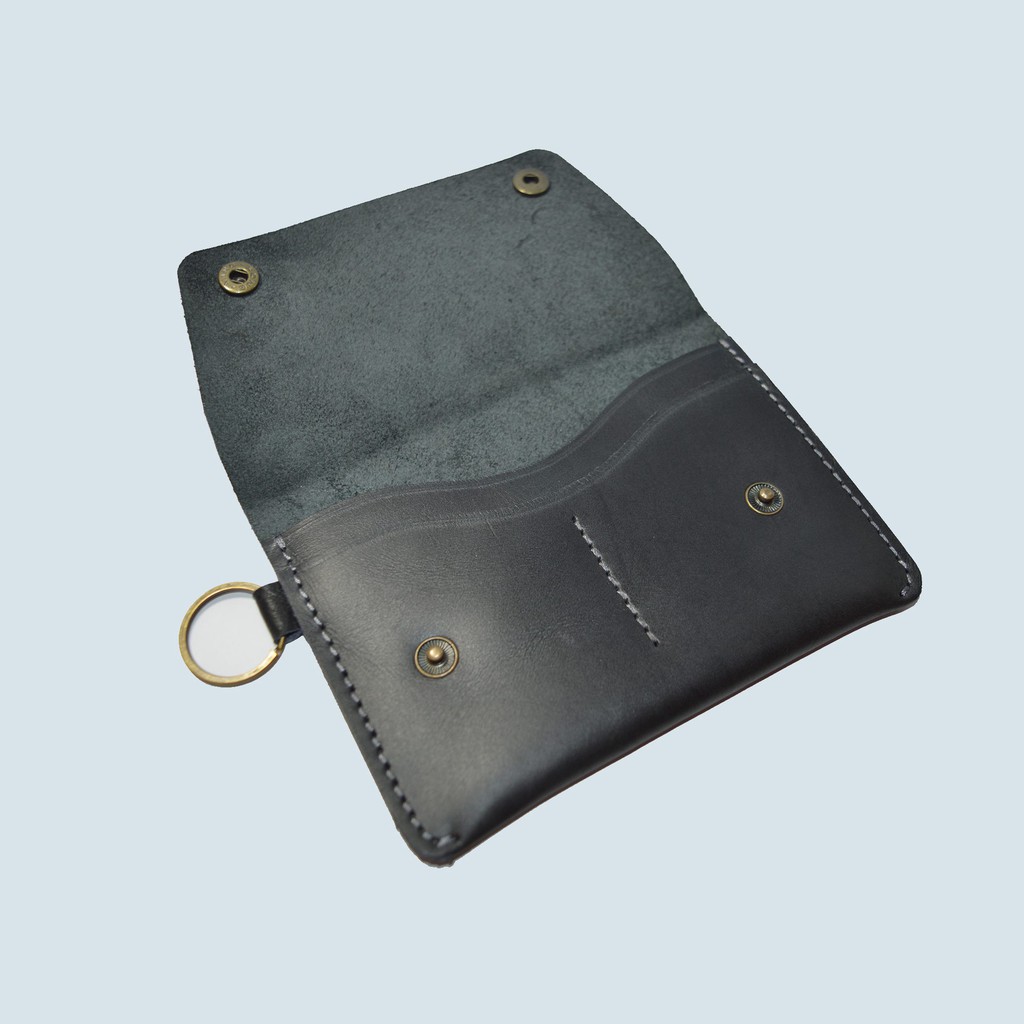 dompet passport - passport cover model gantung kulit sapi asli hitam