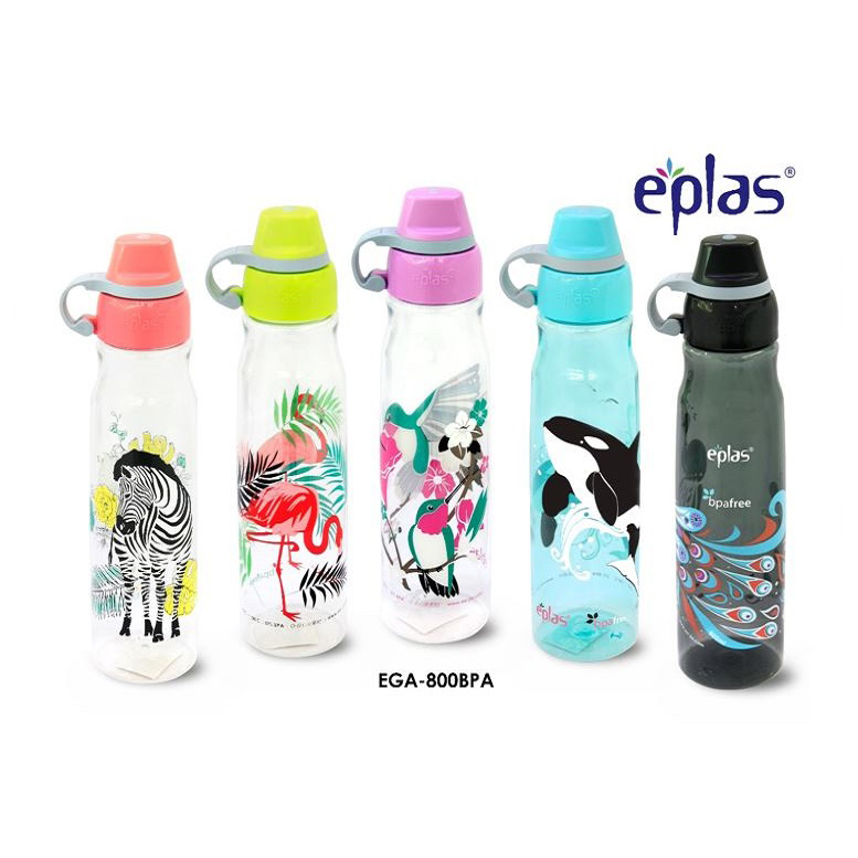 EPLAS Water Bottle, Silicone Handle (800ml), Water Tumbler, Air Botol, BPA Free, Tritan EGA-800