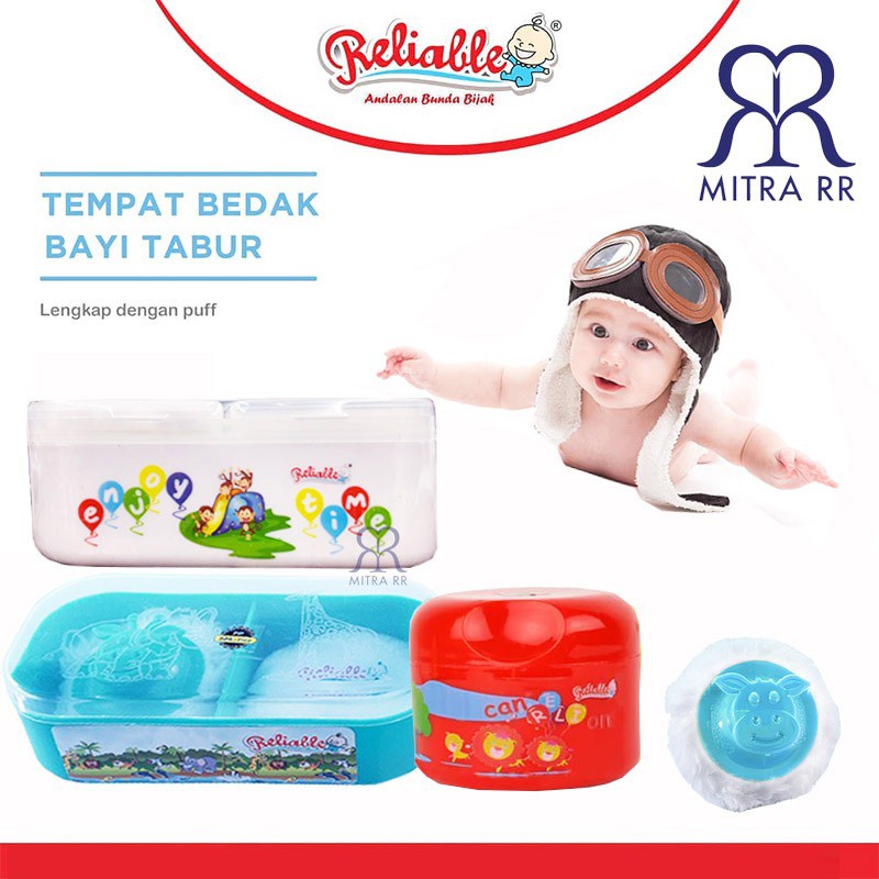 Reliable Tempat Bedak Double Susun Free Cotton Bud &amp; Cotton Bal / Tempat Bedak Single Anti Pecah