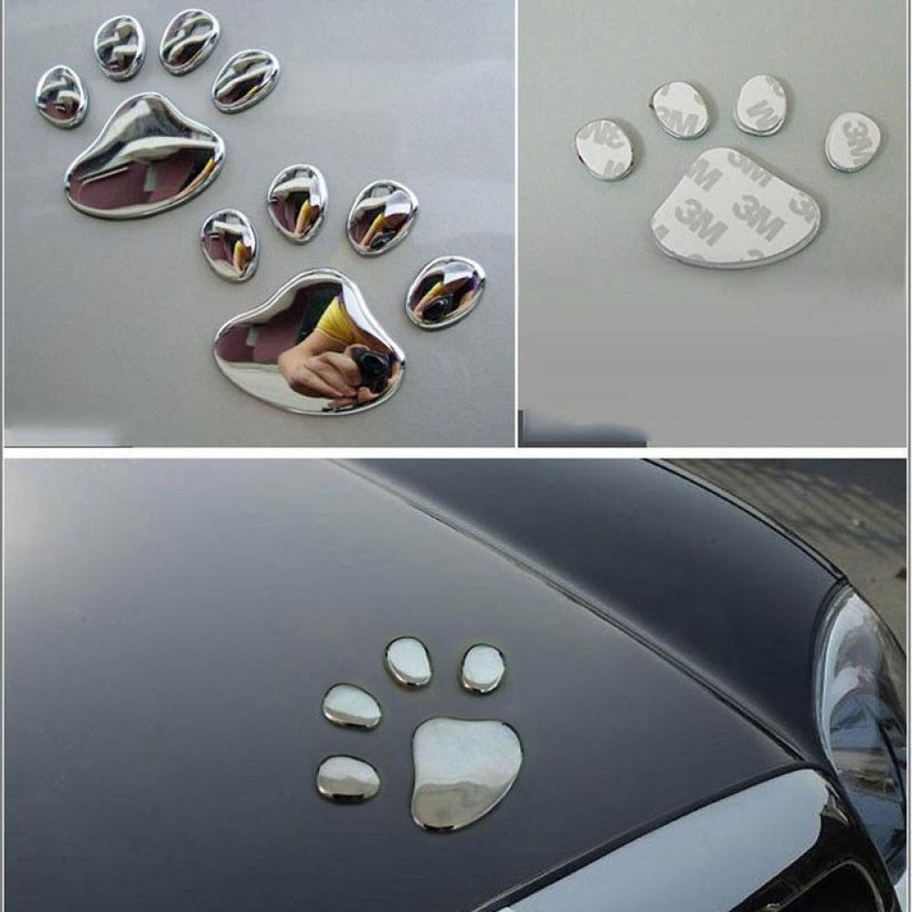 TOP Stiker Mobil Silver Decal Emblem Tapak Kaki