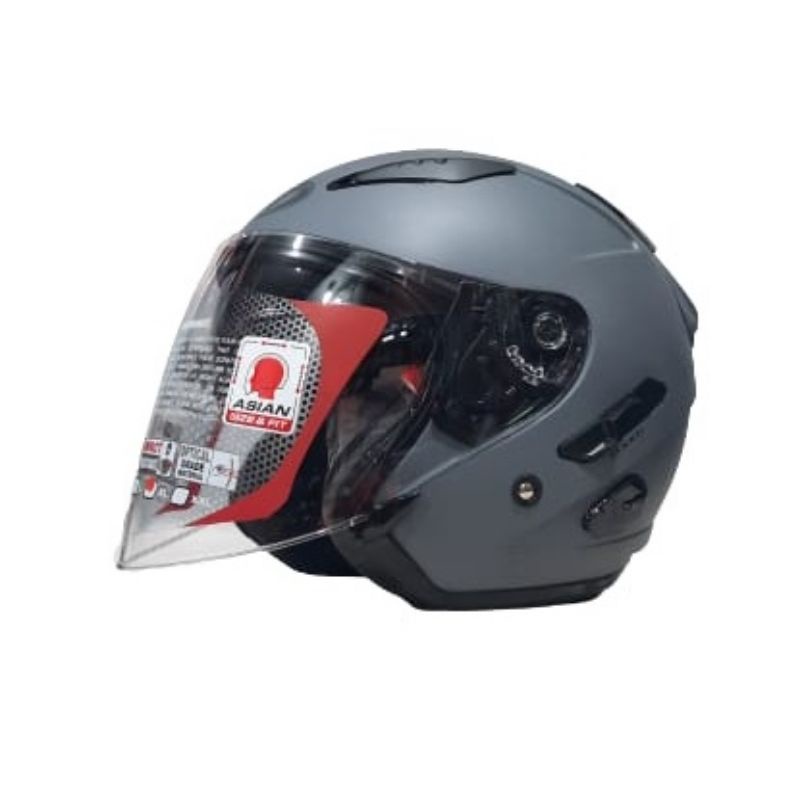 Helm KYT GALAXY FLAT R Matt Gorilla Grey Double Visor Half Face