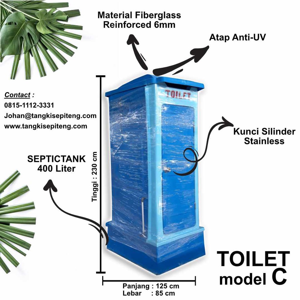 TOILET FIBER PORTABLE MUDAH DIPINDAH Tipe C