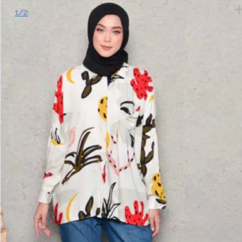 MDLV ~ BM 4103 SEA PLANT SHIRT // ATASAN WANITA // KEMEJA IMPORT // FASHION WANITA IMPORT