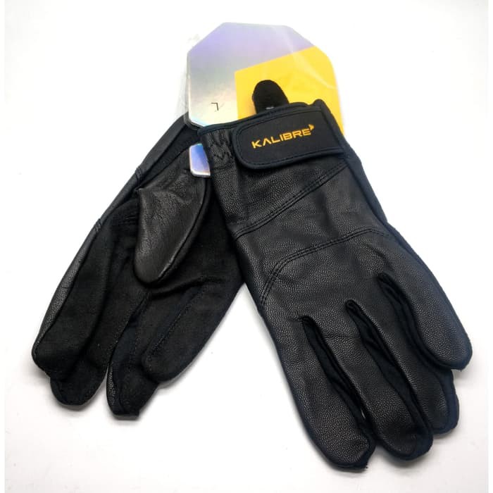 Kalibre 992169000 Sarung Tangan Kulit Motor Full Jari Hitam Gloves - M Diskon
