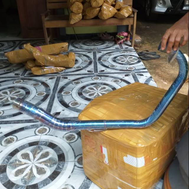 Leher knalpot bluemoon for tiger cb