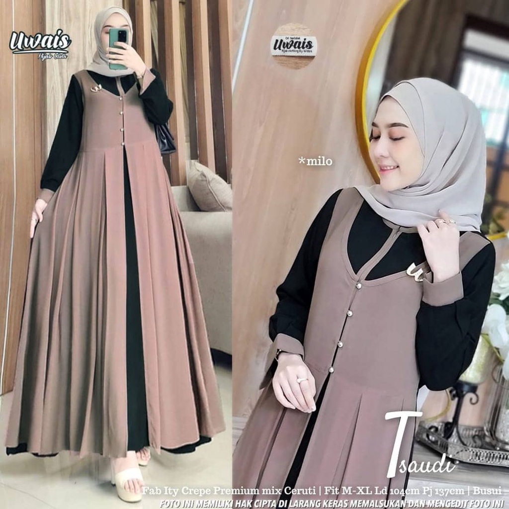 Raisa Maxy Gamis Remaja Kekinian Ceruty Babydoll Baju Busui Friendly Dress Wanita Casual Dress Fashi