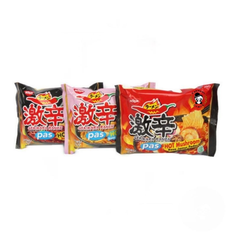 

mie ramen nissin gekikara hot carbo ramen hot chicken ramen hot mushroom 81 gr porsi pas samyang