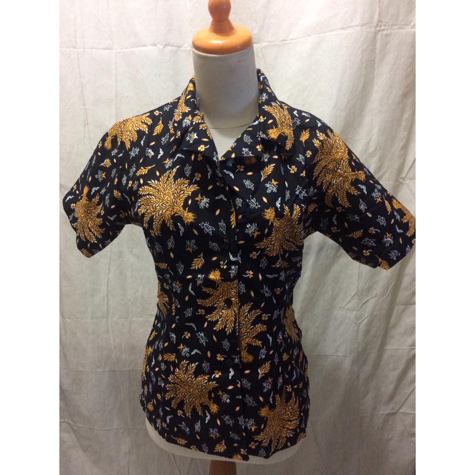 Jual Hem Kemeja Batik Padi Wanita Lengan Pendek Baju Seragam Shopee Indonesia 