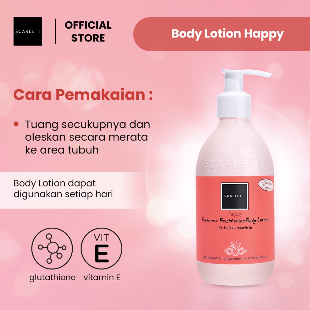 Scarlett Whitening Body Lotion Happy Scarlet Skarlet Sachi Beaute