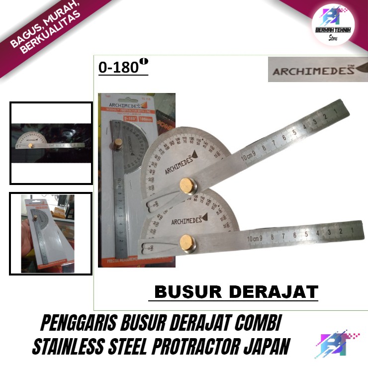 

Penggaris Busur Derajat Combi Stainless Steel Protractor JAPAN