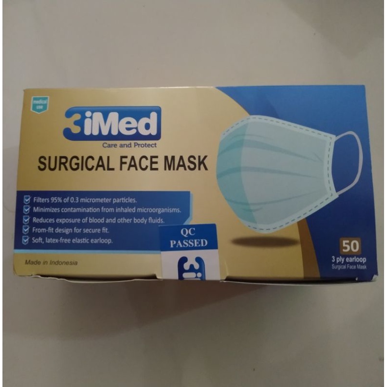 Masker medis 3iMed 3ply surgical face mask earloop