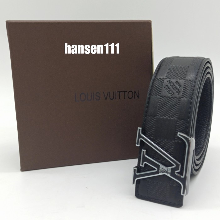 SABUK GESPER IKAT PINGGANG PRIA LV COKLAT - Hitam