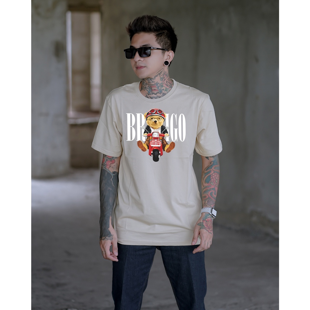 BRIGO Kaos Lengan Pendek Bear Vespa || Kaos Katun Combed M-XL || Kaos Distro BRIGO Beruang Vespa