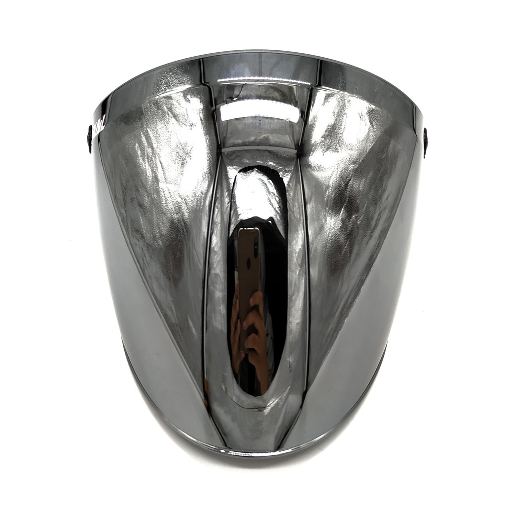 Snail Visor Retro Open Silver ( Kaca Bogo )