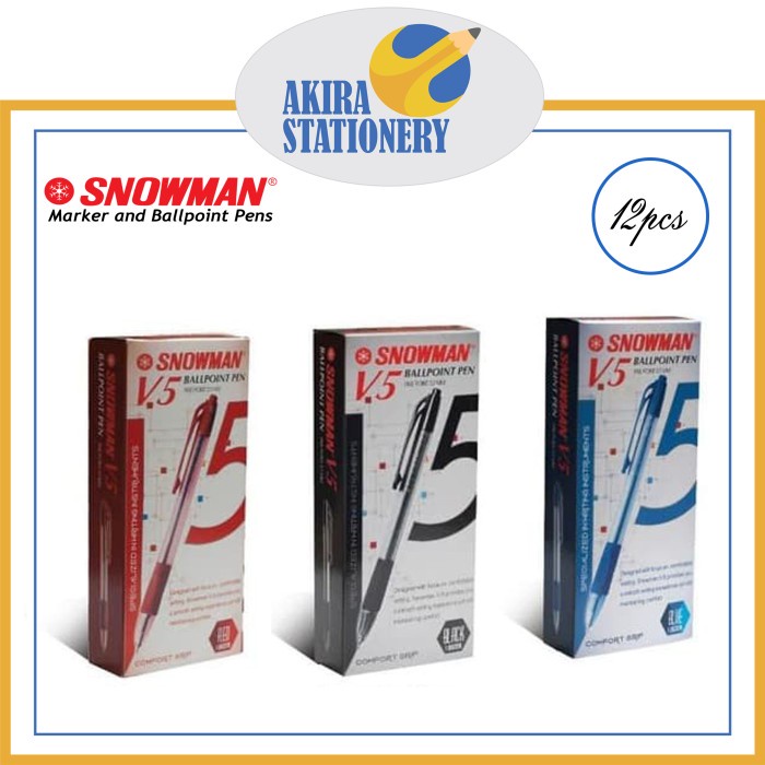 

CODE151 PULPEN / PEN / PENA SNOWMAN V5 (12 PCS) [BIRU, HITAM]
